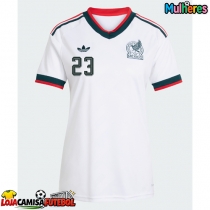 Camisa de Futebol México Jesus Gallardo #23 Equipamento Secundário Mulheres Mundo 2026 Manga Curta